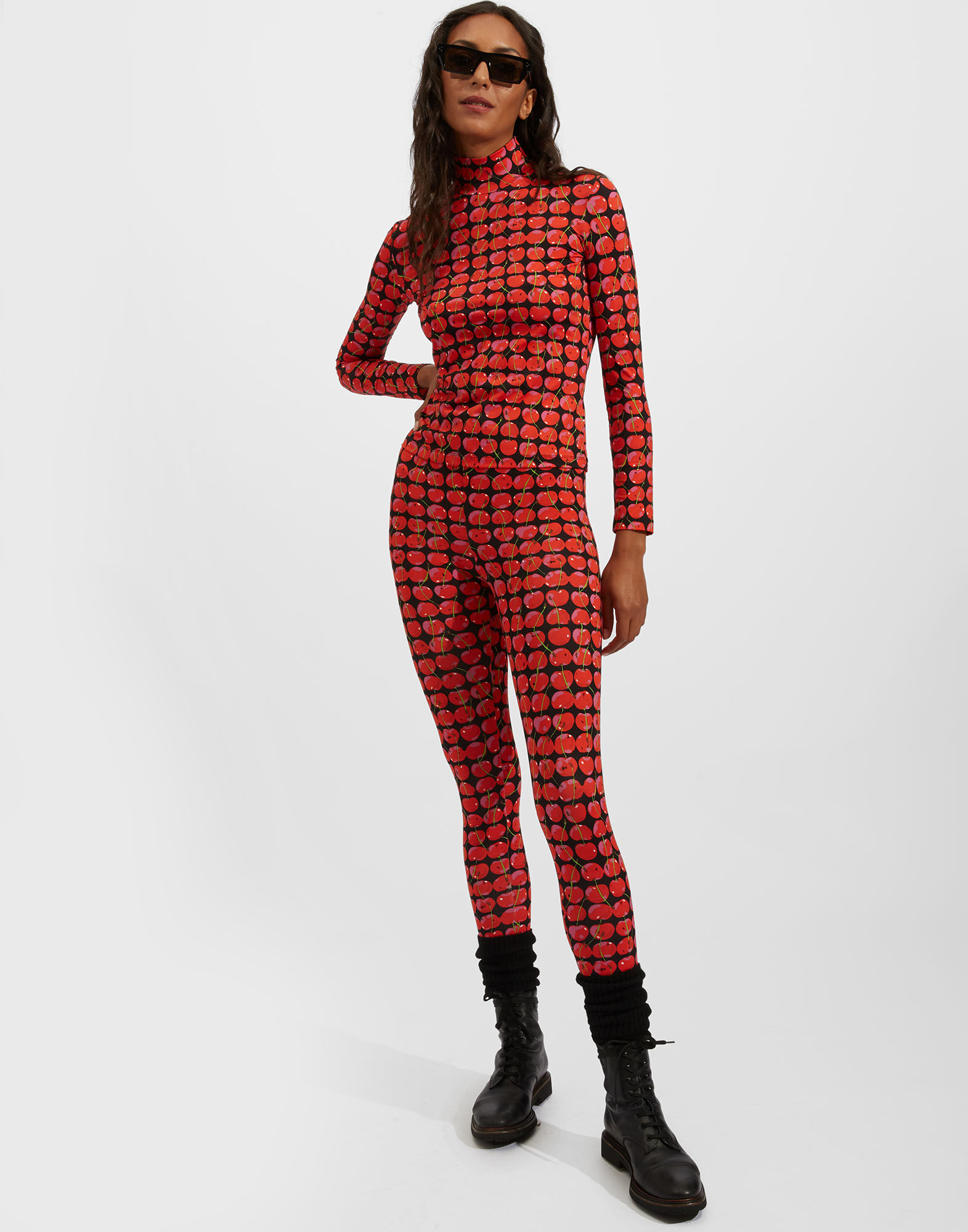 La DoubleJ Leggings Black Cherries TRO0013JER005CHY0003