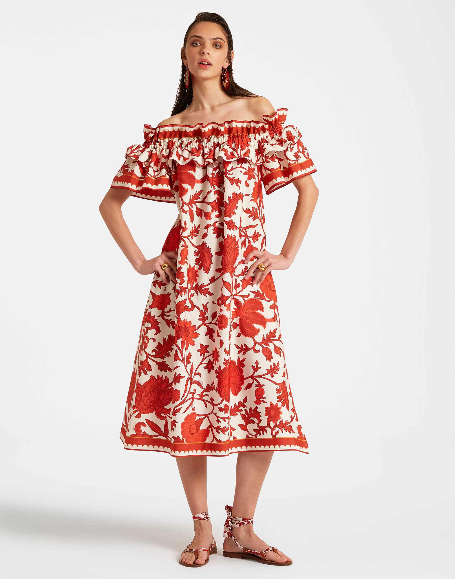 La DoubleJ Breakfast Dress Dragonflower Red DRE0331COT039DRE01RE01