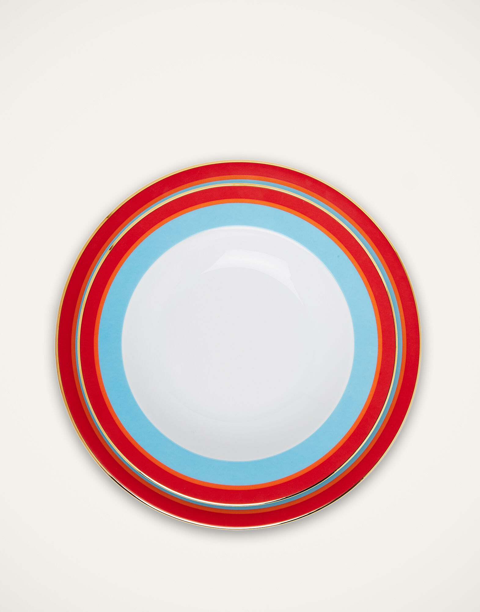 La DoubleJ Soup & Dinner Plate Set of 4 Rainbow Mix DIS0033CER001RAI0005