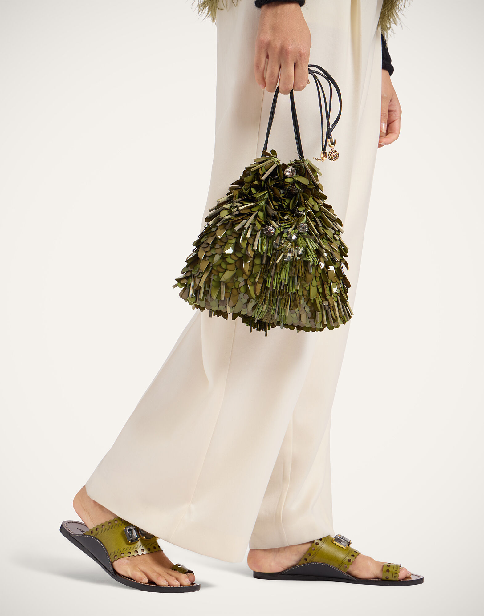 La DoubleJ Dustbag Pochette Solid Green BAG0106EMB207SOLIDGR02