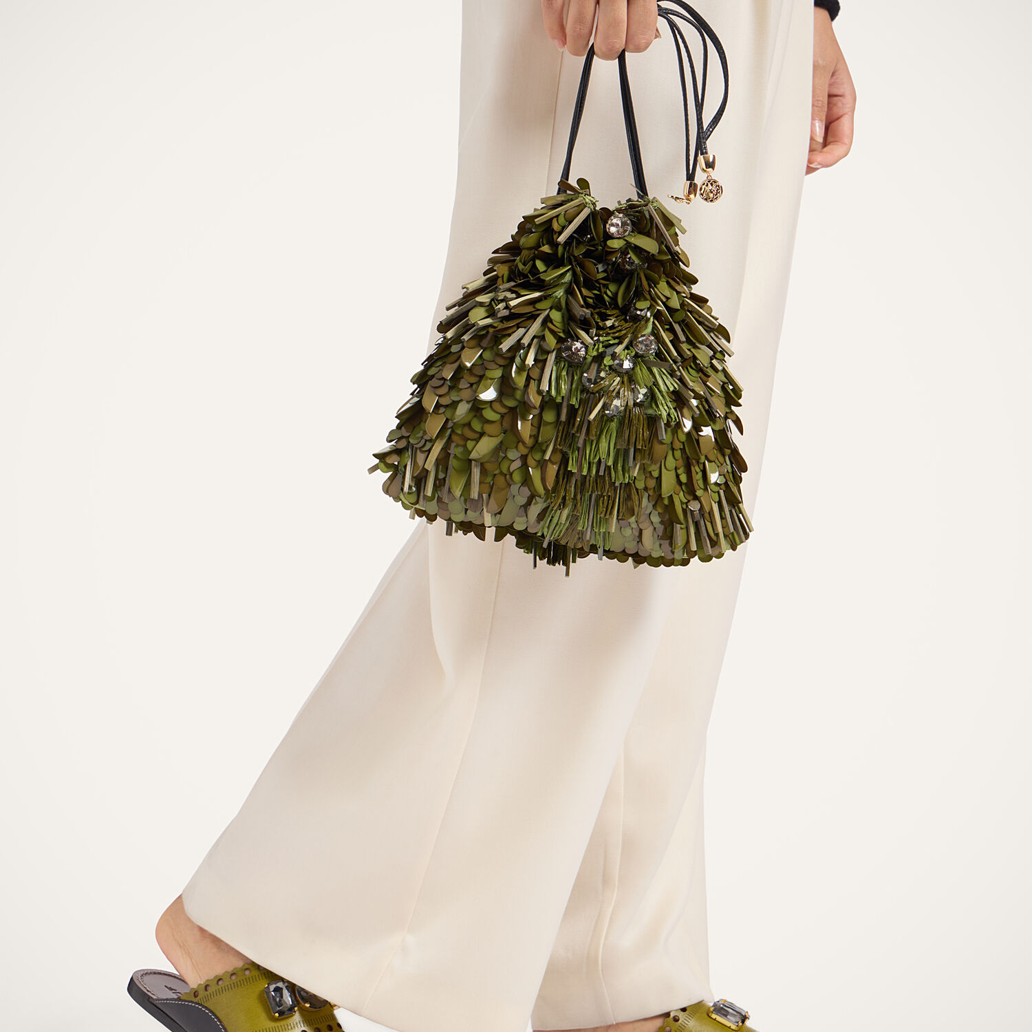 La Doublej Dustbag Pochette In Solid Green