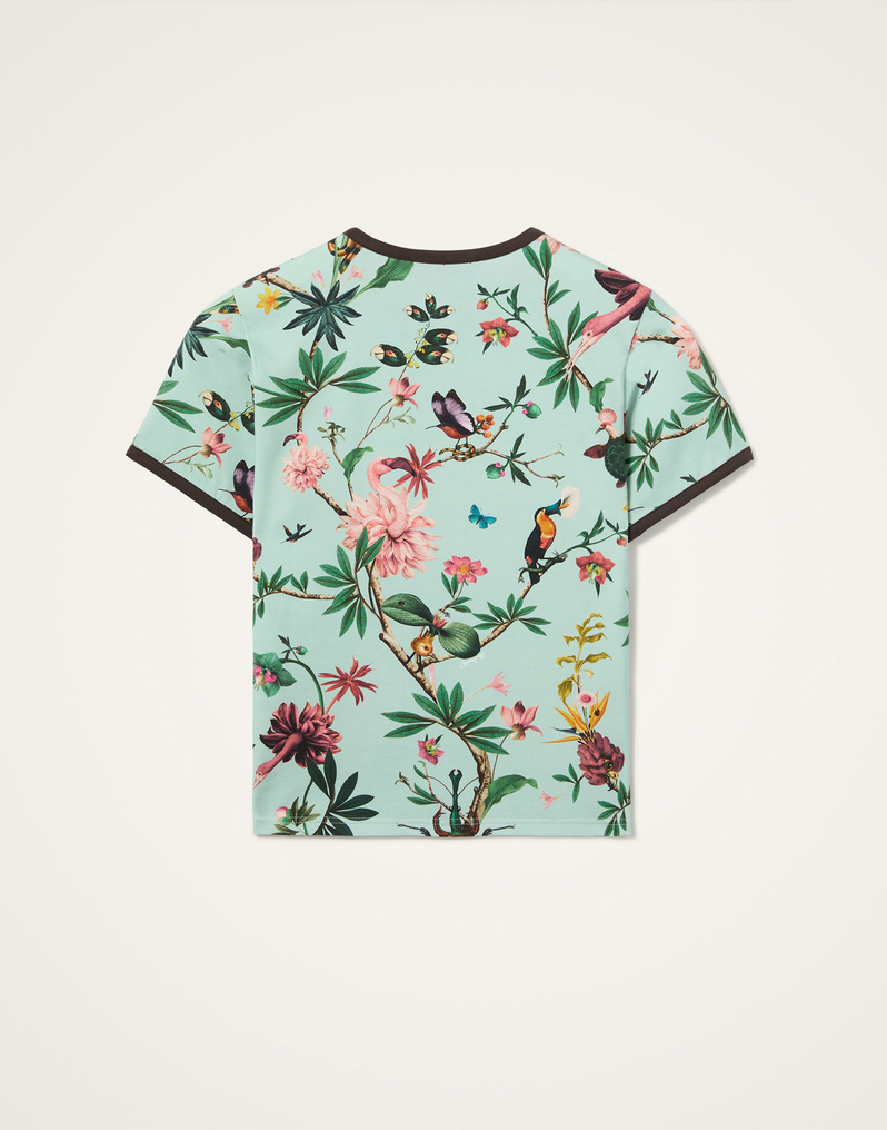 La DoubleJ The Cu-Tee Crop La DoubleJ The Cu-Tee Crop Zooflora Light Blue TSH0068JER076ZOF02BU01