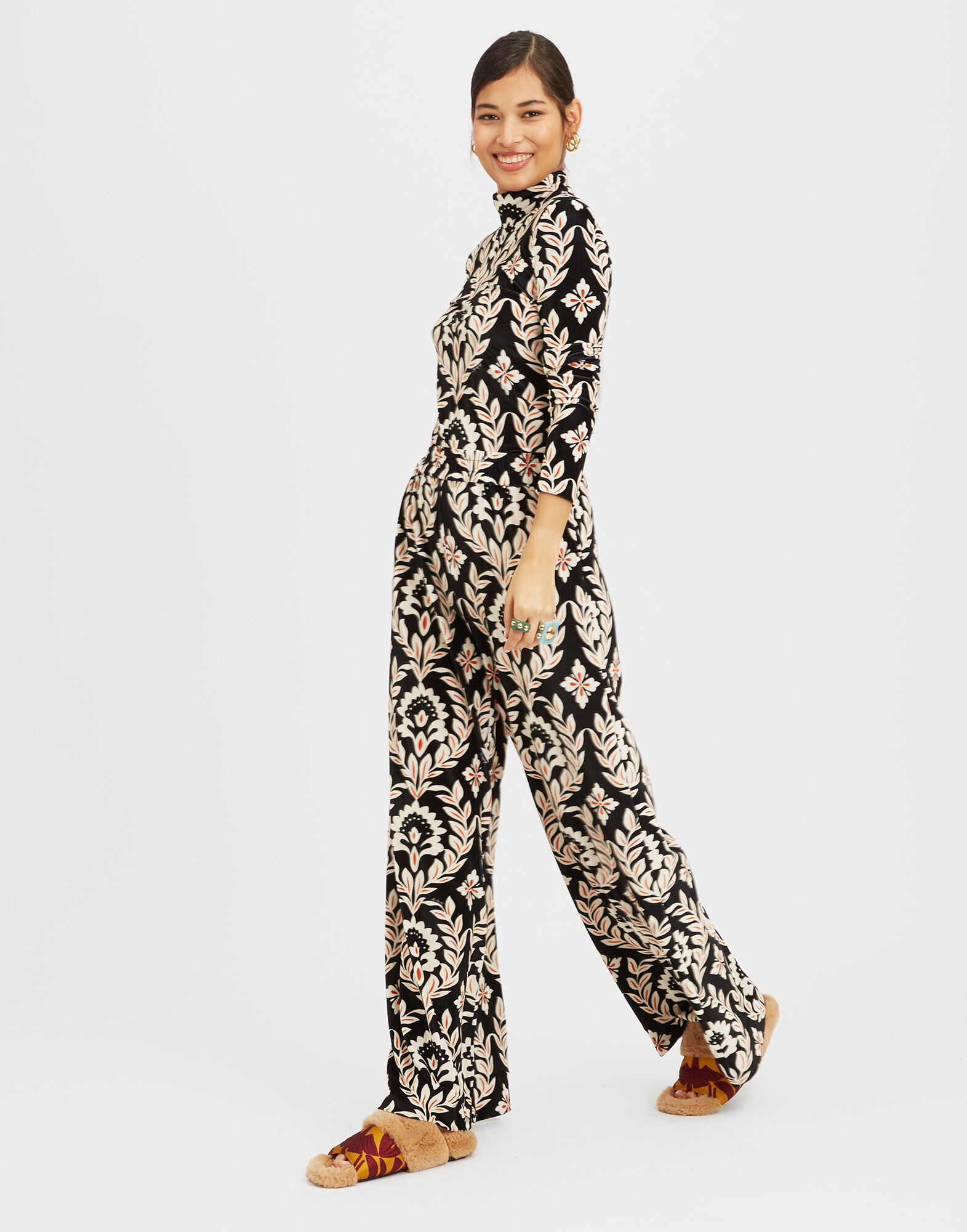 La DoubleJ Palazzo Pants Ghirlanda Black TRO0003VEL006GHI01BL01