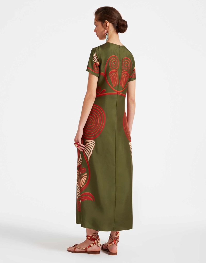 La DoubleJ Swing Dress La DoubleJ Swing Dress Kerylos Placée Dark Green DRE0128SIL006KER01GR03