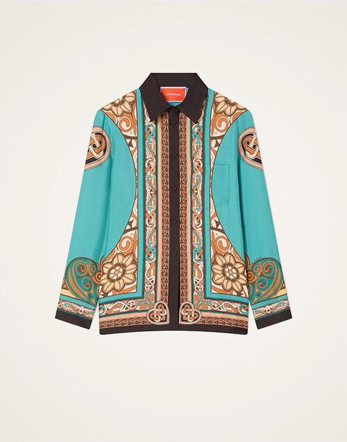 La DoubleJ Boy Shirt Kells Plac&eacute;e Blue Petrol SHI0040SIL026KEL03BU05