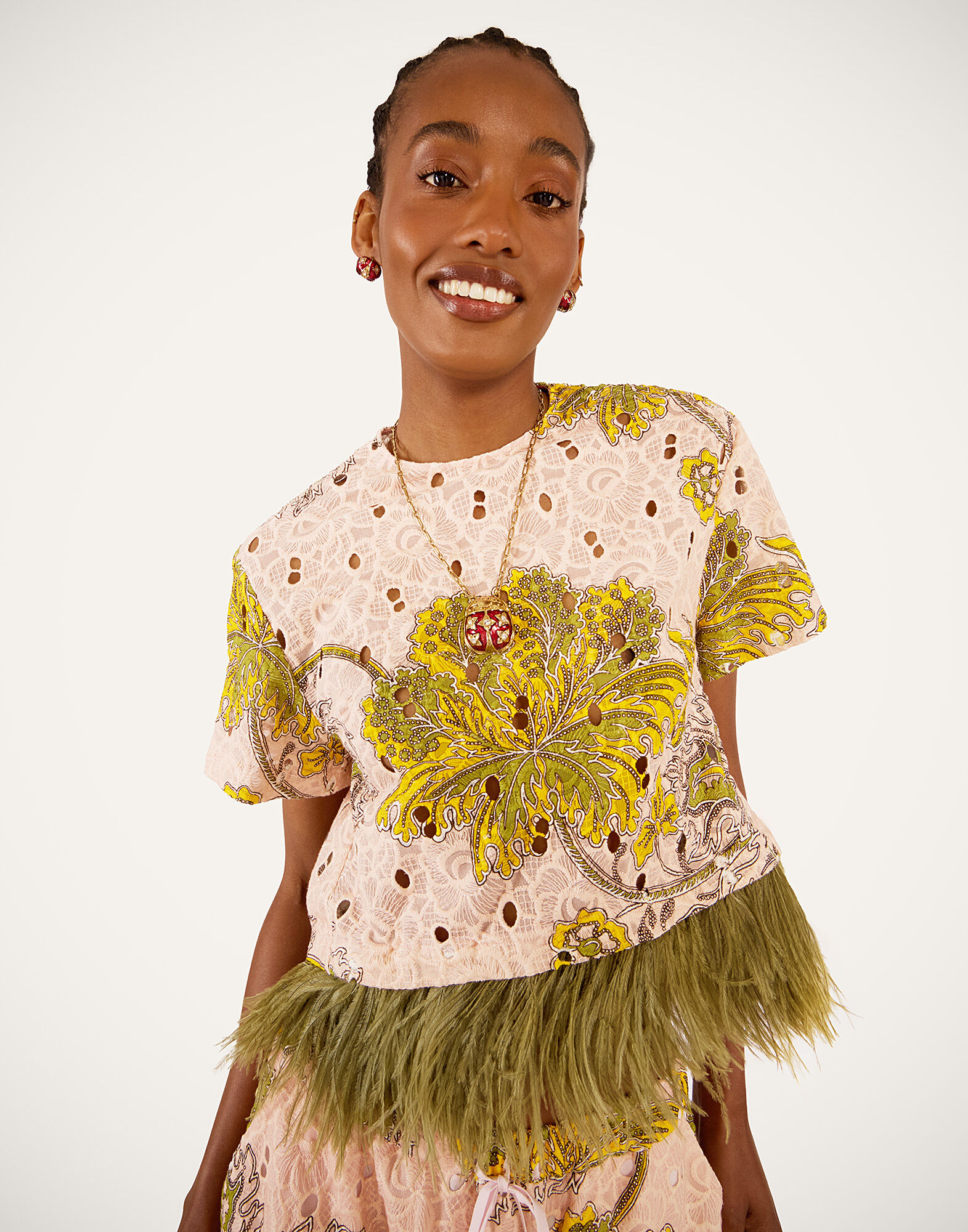 La DoubleJ La Scala Tee Swathe Pink TSH0041EMB031SWA01PI01