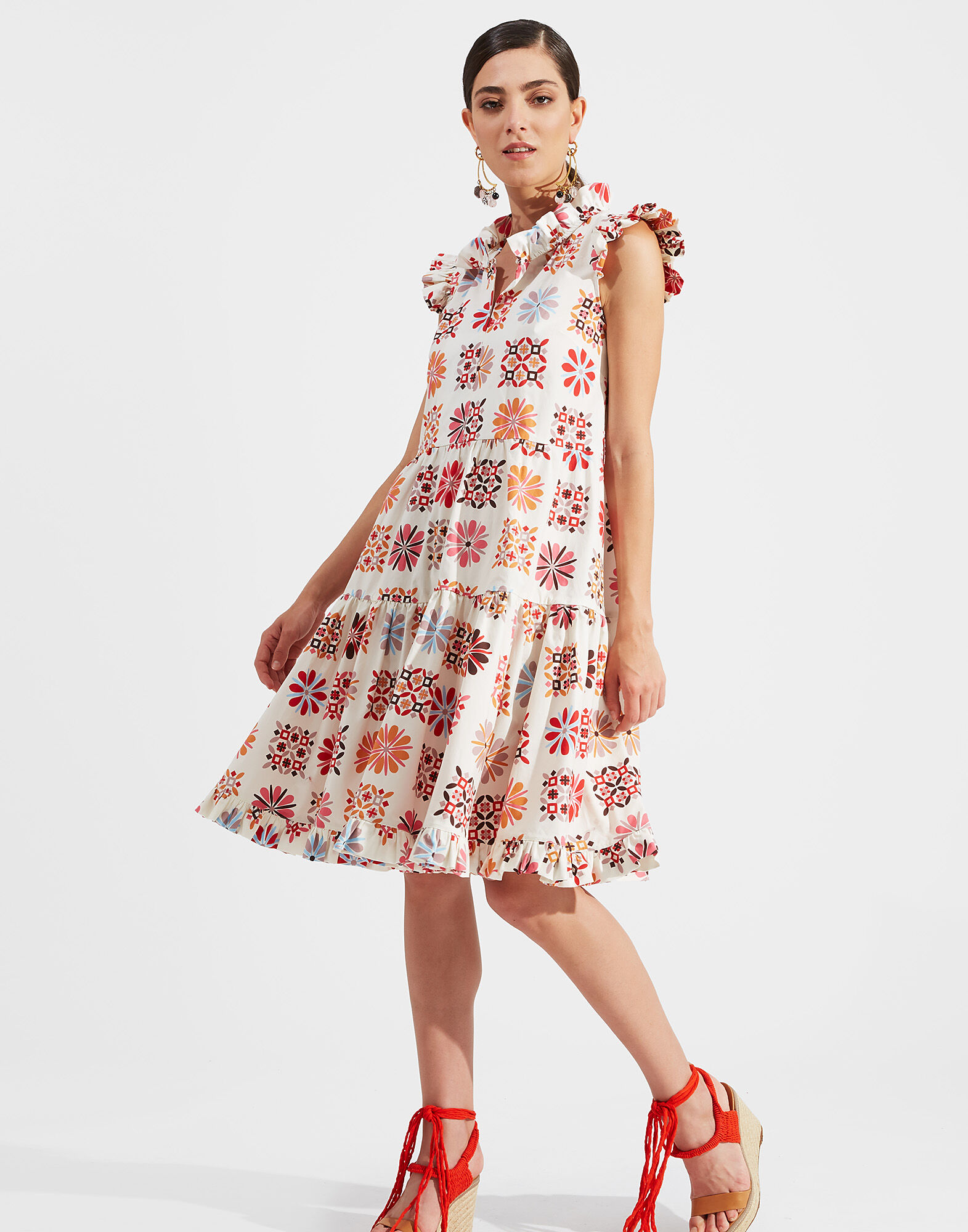 LaDoubleJ Short And Sassy Dress Vetrata Bianco DRE0003COT001VET0002