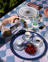 La DoubleJ Round Printed Tray La DoubleJ Round Printed Tray Feria Midnight TRA0002WOD001FER01BU04