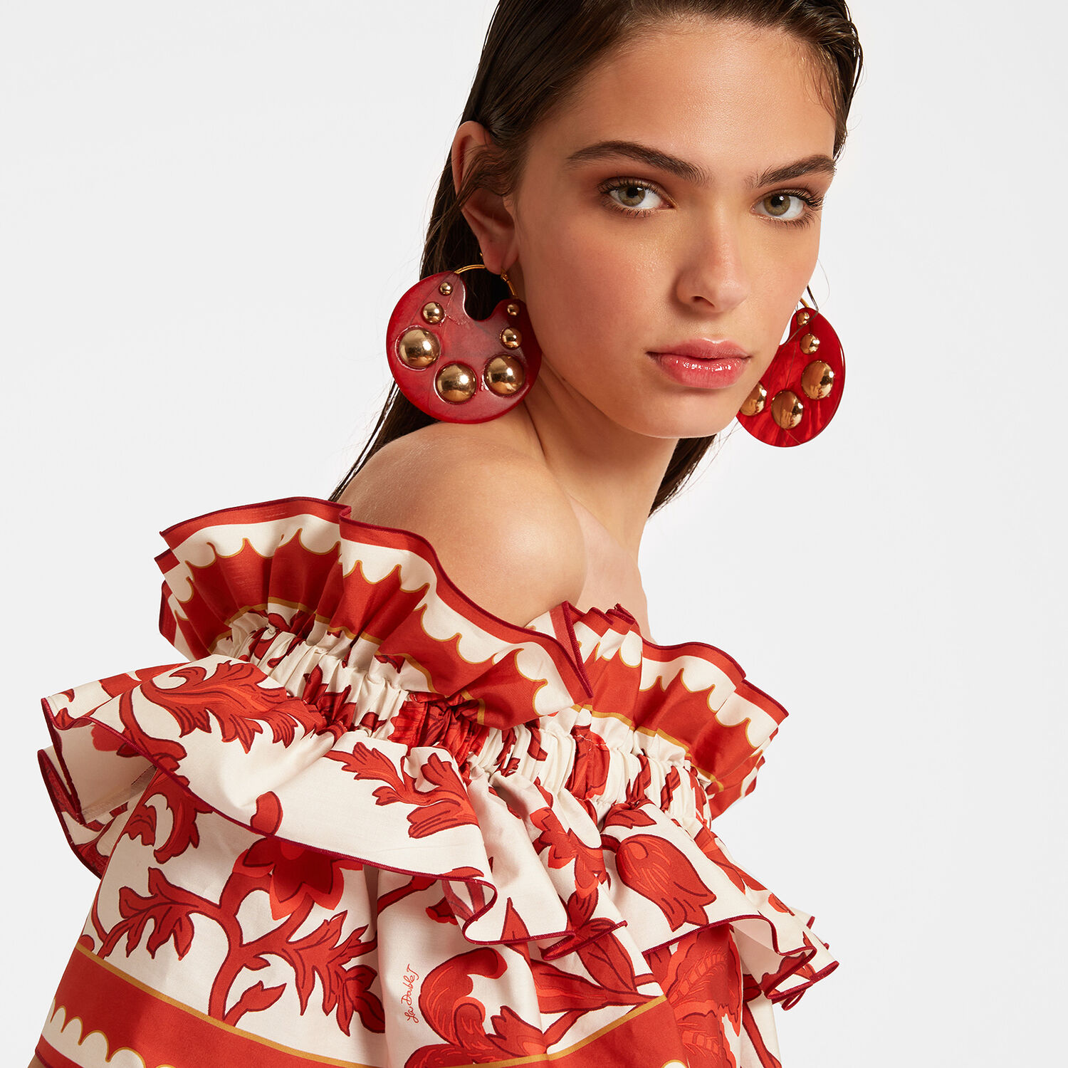 La Doublej Breakfast Dress In Dragonflower Red