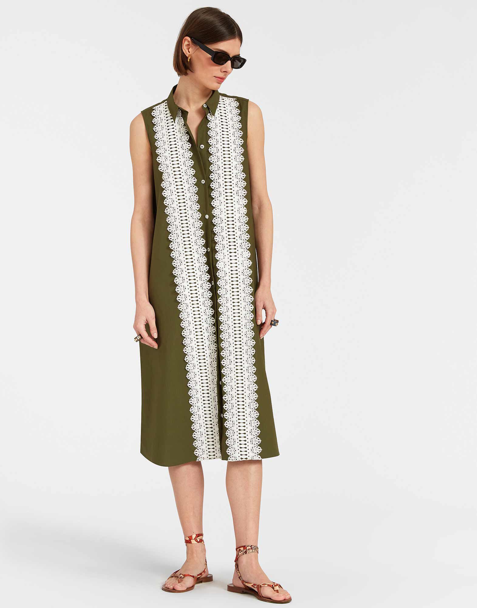 La DoubleJ Tootsie Dress Solid Camouflage DRE0735COT043SOLIDGR08