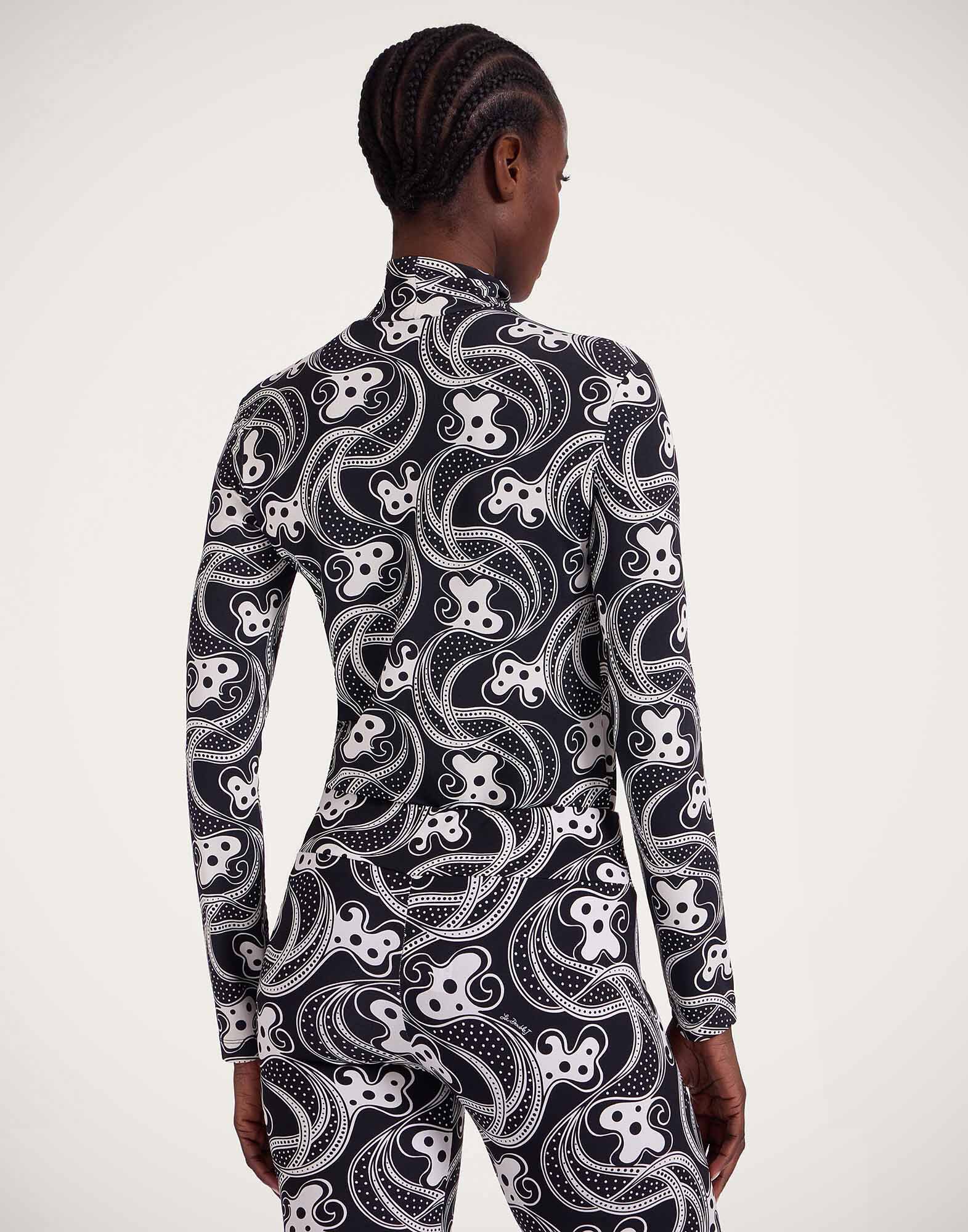 La DoubleJ Turtleneck Aperol Black & White TOP0146JER005APE01BL03