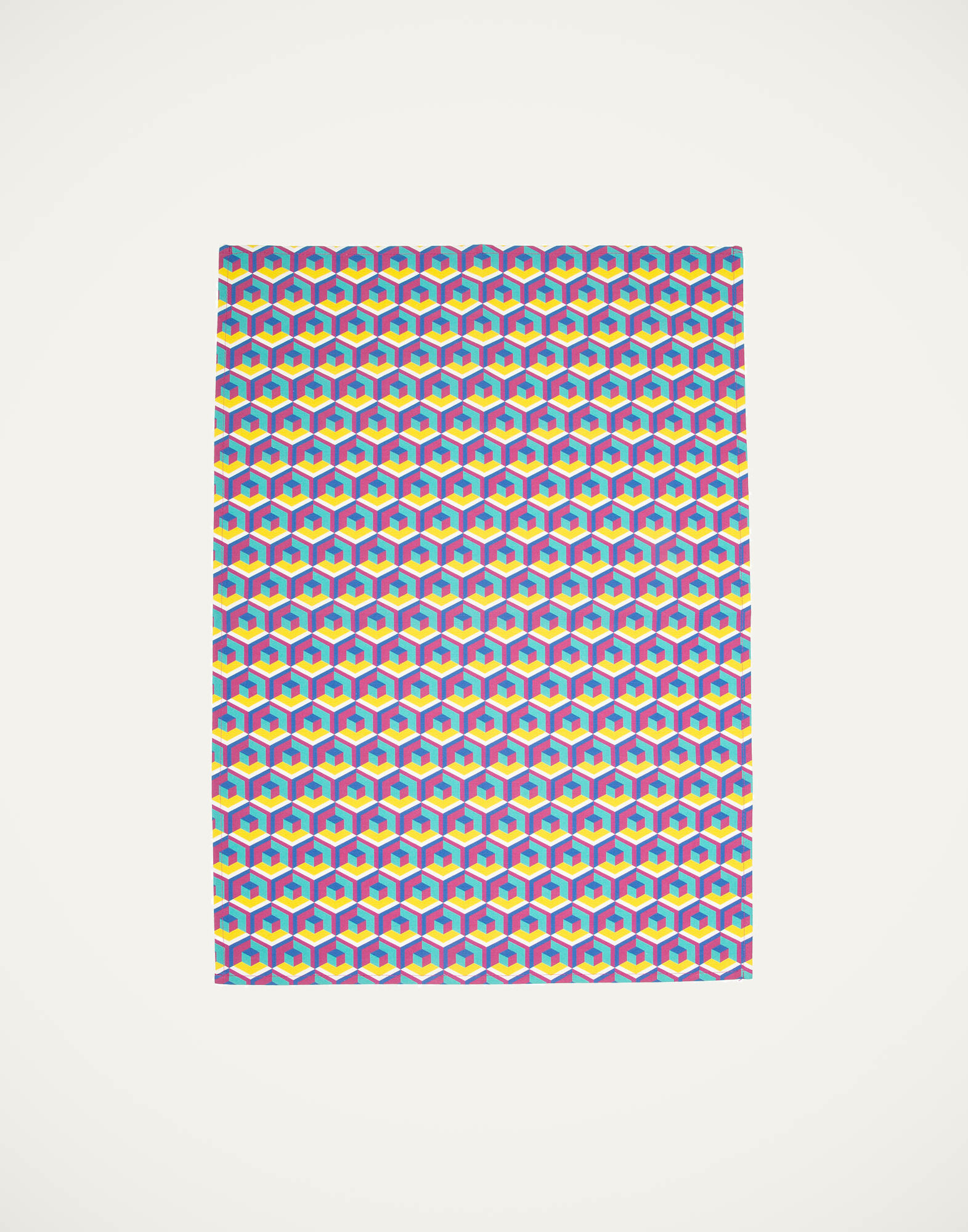 La DoubleJ Dishtowel (50x70) Cubi Giallo/Fucsia DST0001COT011CUB0004