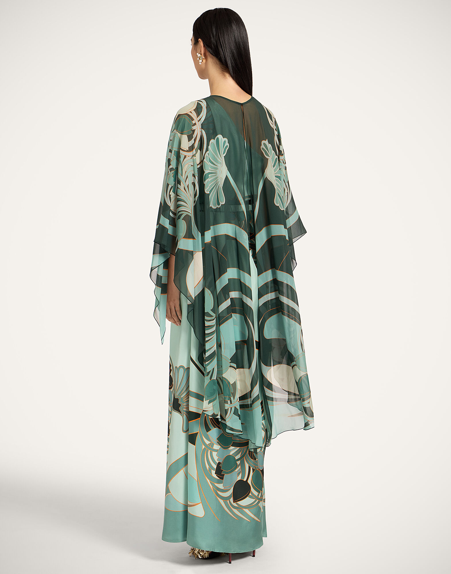 La DoubleJ Maria Cape Blooming Tulip Plac&eacute;e Dark Green SCA0092SIL014BTU01GR03