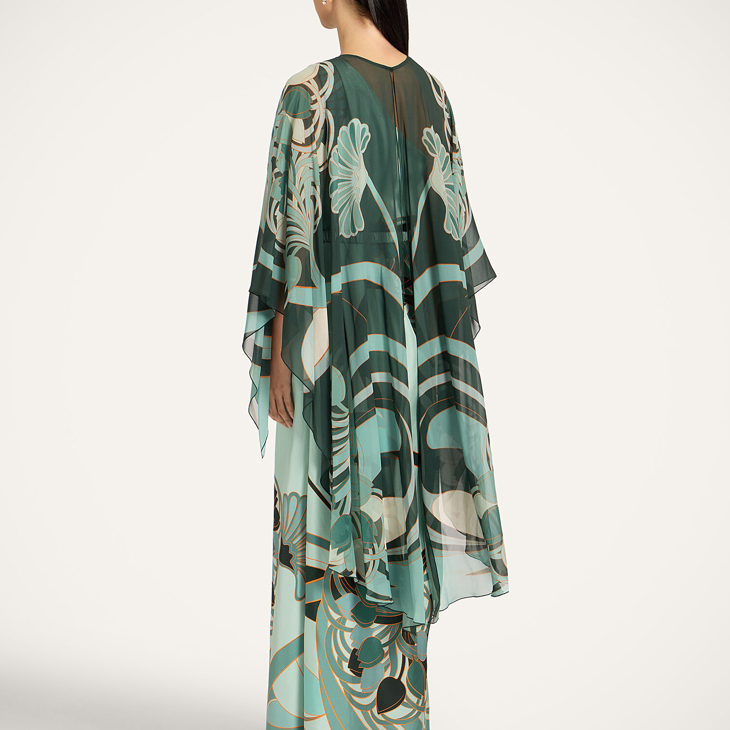  La Doublej Foulards & Scarves Women - Maria Cape Blooming Tulip Placée Dark Green One Size 100% Silk 