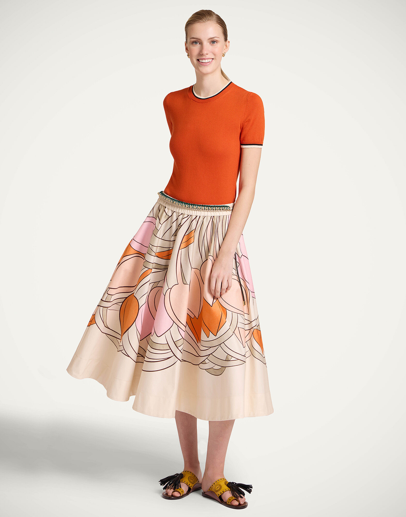 La DoubleJ Busy-bee Tee Solid Orange PUL0260KNI154SOLIDOR02