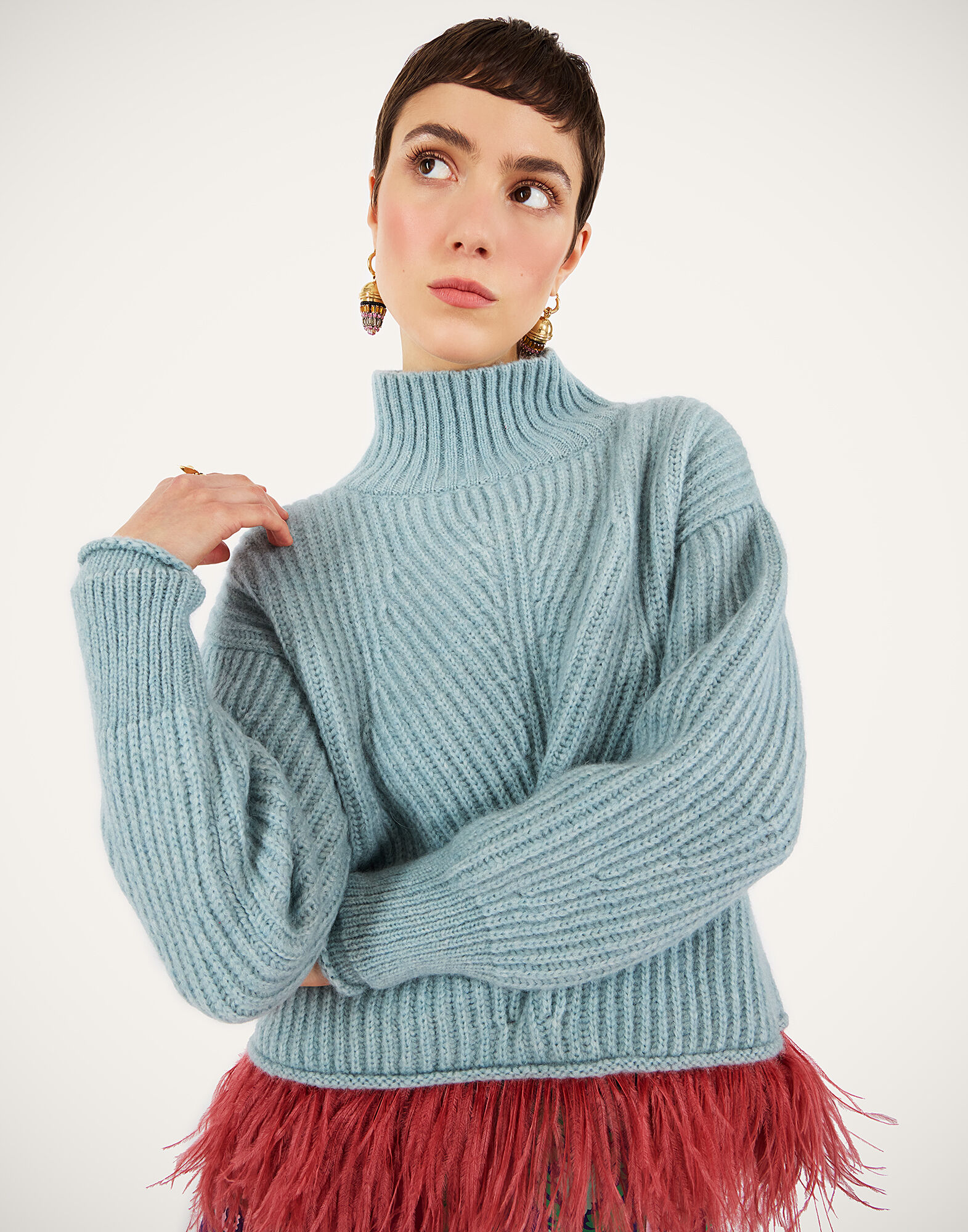 La DoubleJ High Kick Sweater Powder Blue PUL0174KNI098VA460BU13