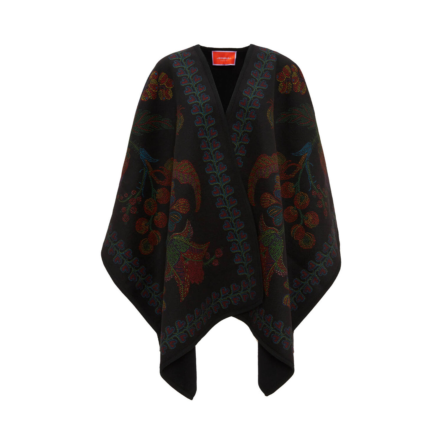 Shop La Doublej Poncho In Grenadilla Placée Black