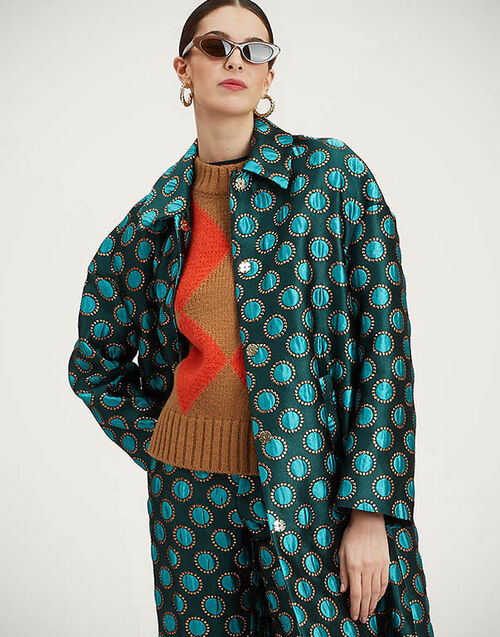 La DoubleJ Boxy Coat Winter Sun Emerald JAC0014JCQ060WSU01GR04