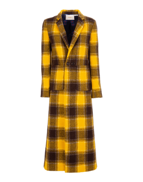 LaDoubleJ Duster Coat Check Giallo/Nero JAC0013WOL001CHE0004