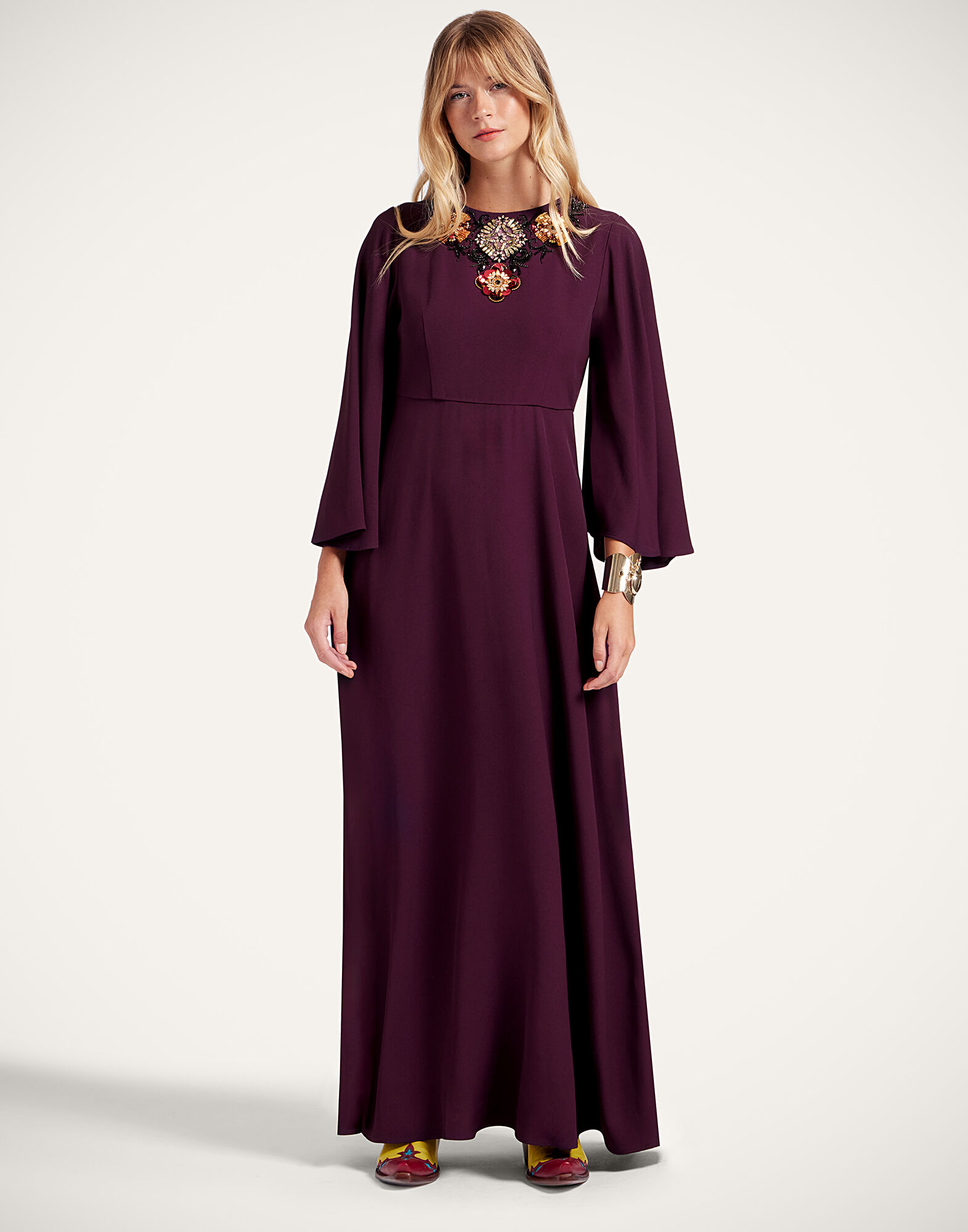 La DoubleJ Long Sorella Dress Solid Burgundy DRE0975SAB001SOLIDRE07