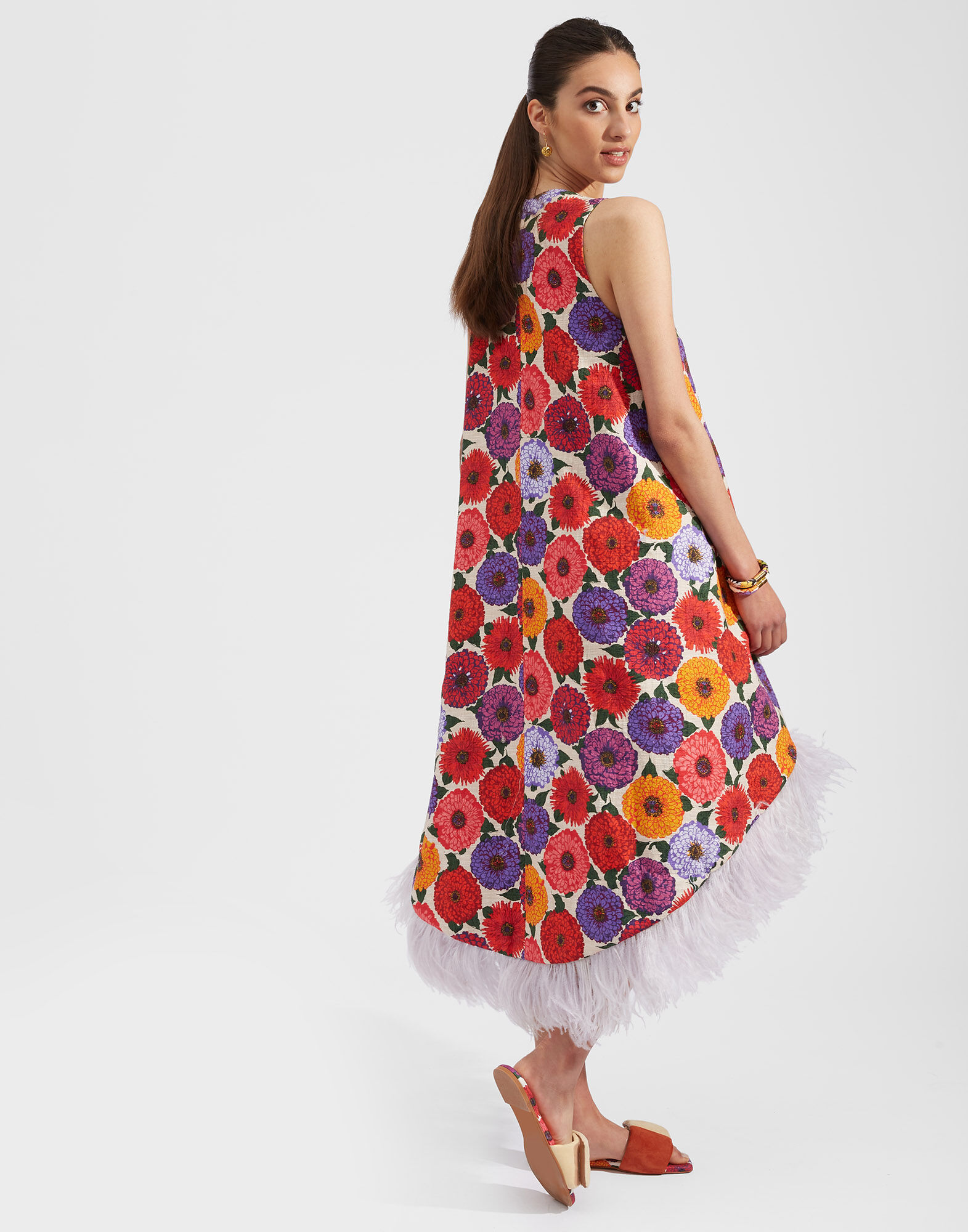 La DoubleJ La Scala High Dress (With Feathers) Zinnie DRE0211COT005ZIN0001