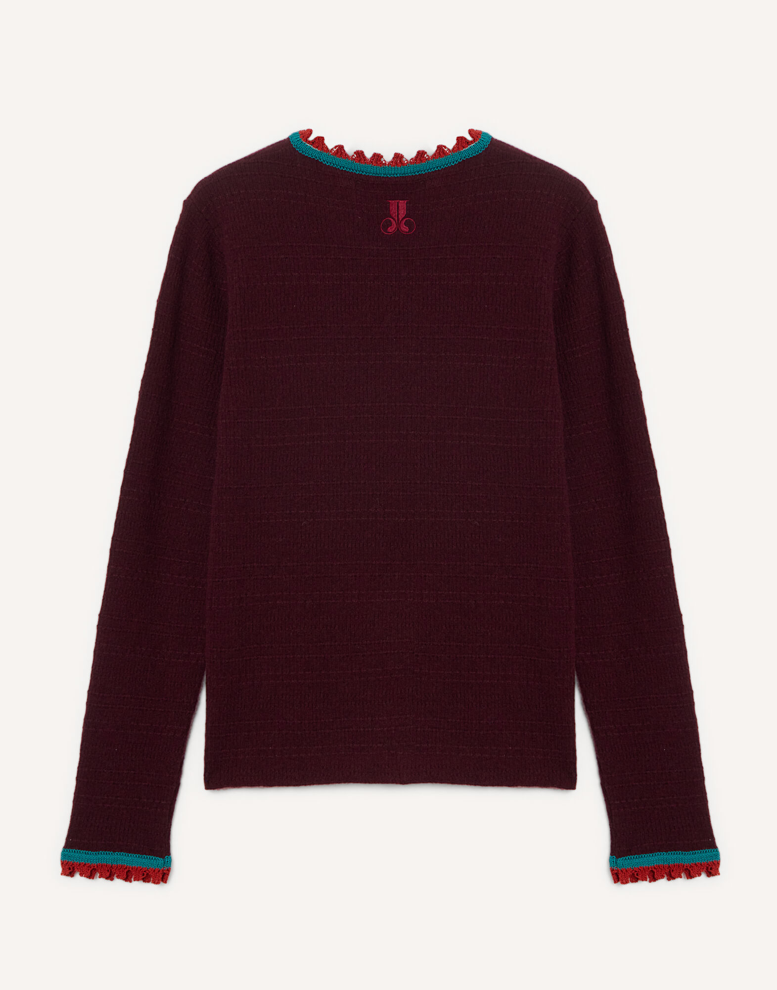 La DoubleJ Picket Crew Neck Solid Burgundy PUL0308KNI171SOLIDRE07