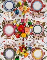 La DoubleJ Large Tablecloth La DoubleJ Large Tablecloth White Turning Tulips TBC0003LIN001HLE0024