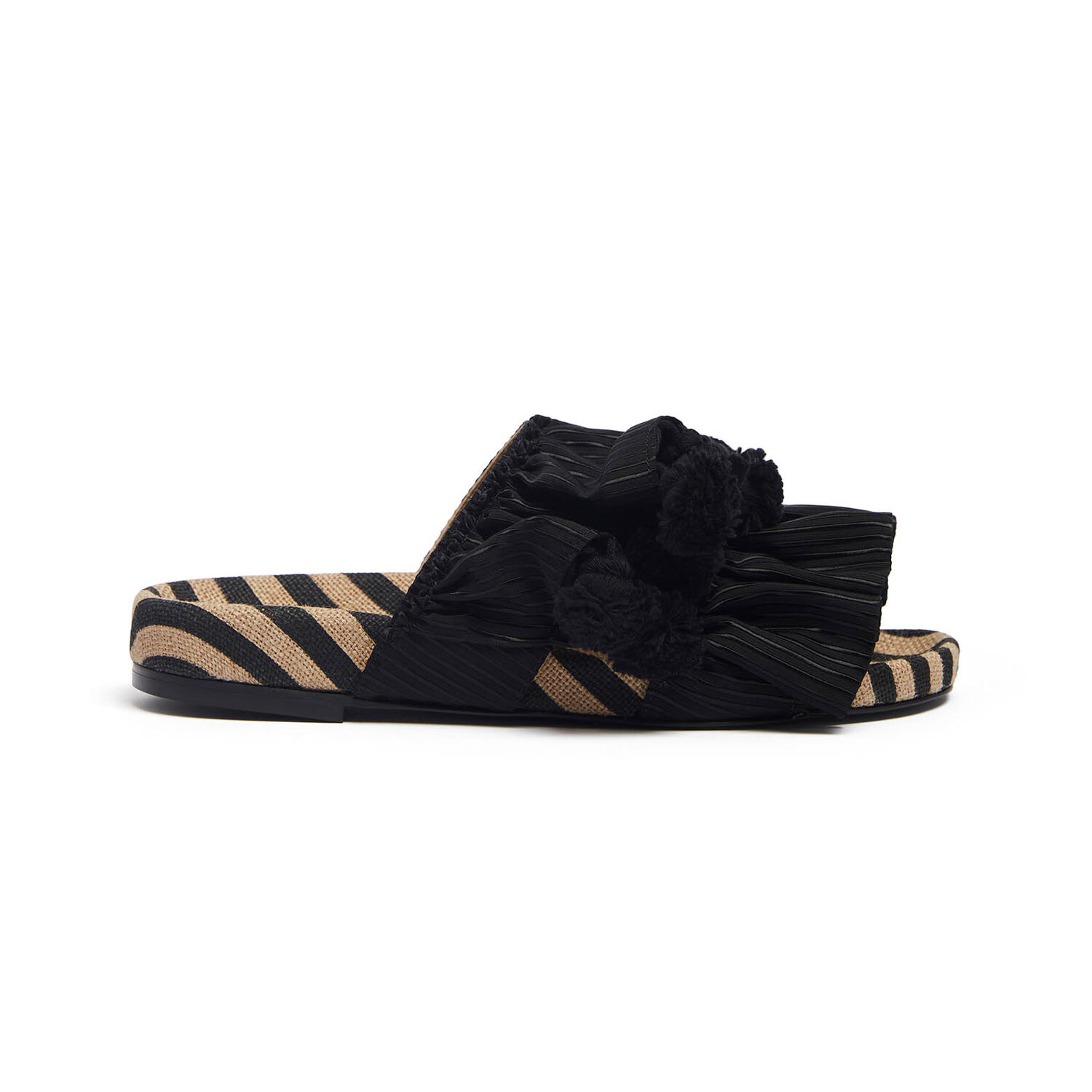 Shop La Doublej Pimento Slide In Solid Black