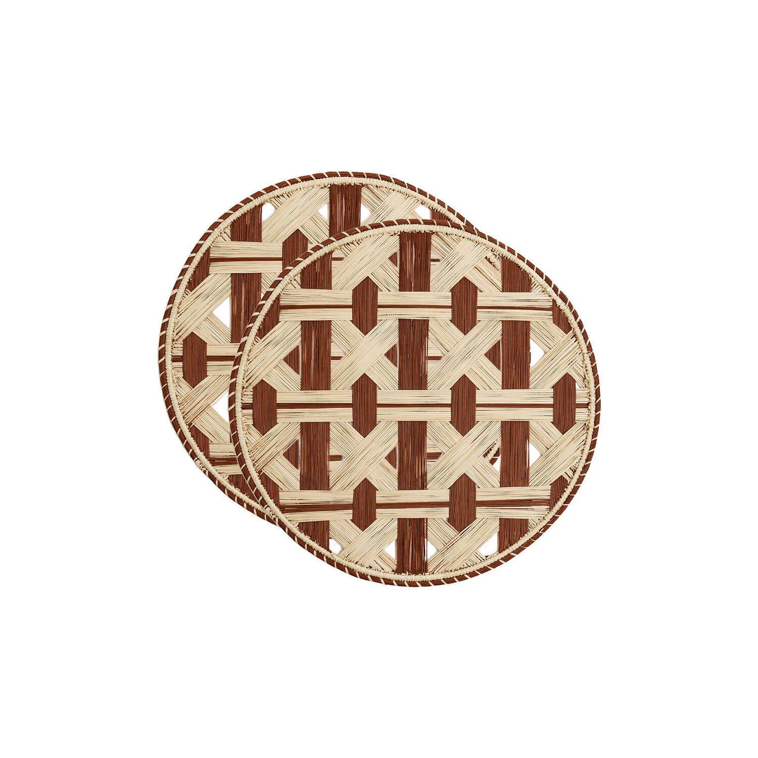 La Doublej Raffia Placemats Set Of 2 In Napoli Cioccolato