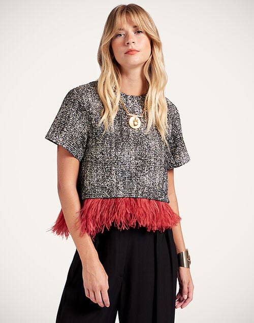 La DoubleJ La Scala Tee La DoubleJ La Scala Tee Solid Black & White TSH0040WOL031SOLIDBL03