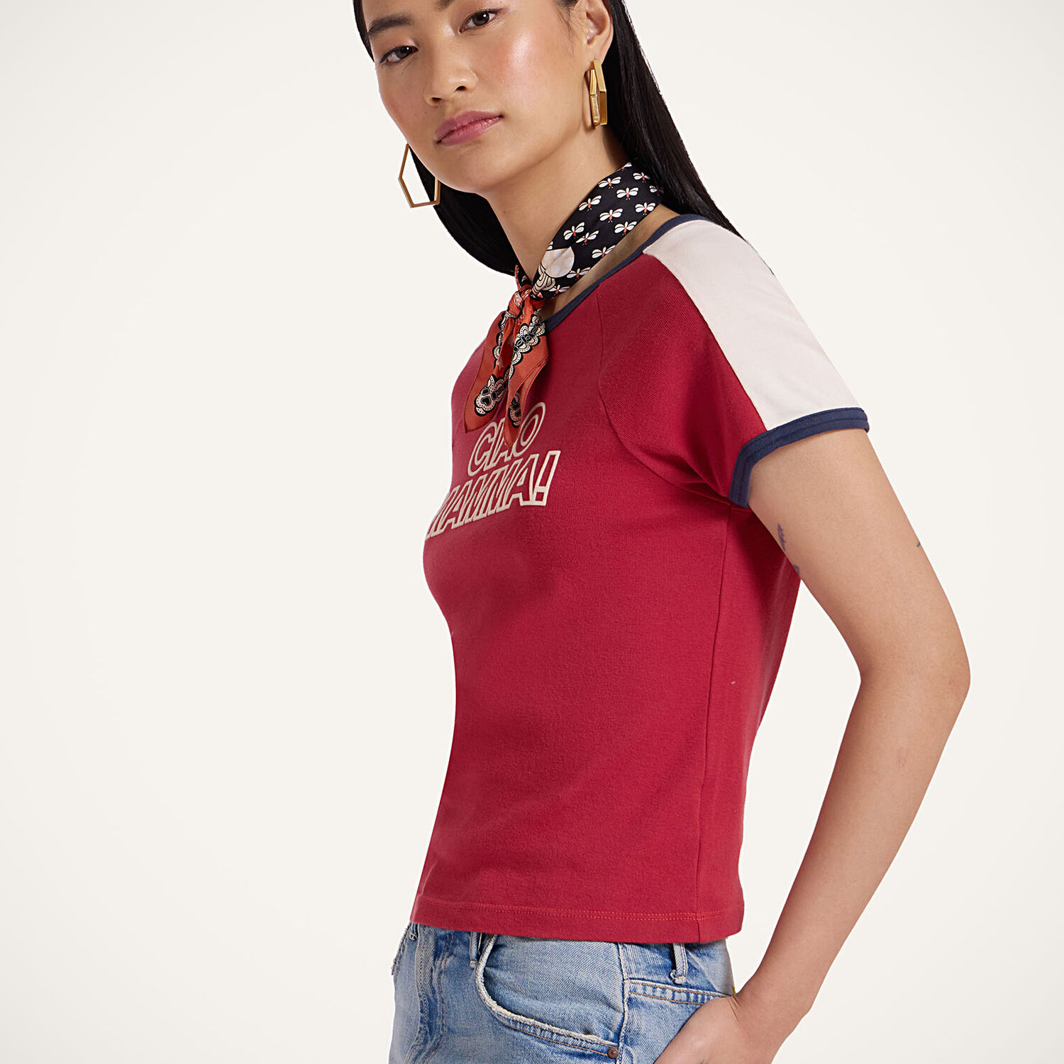  La Doublej T-shirts & Sweatshirts Women - Itty Bitty Concert Racer T-shirt Ciao Mamma! Red Xs 100% Cotton 