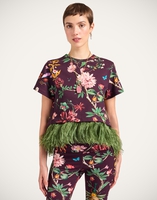 La DoubleJ La Scala Tee La DoubleJ La Scala Tee Zooflora Burgundy TSH0026JER039ZOF02RE02