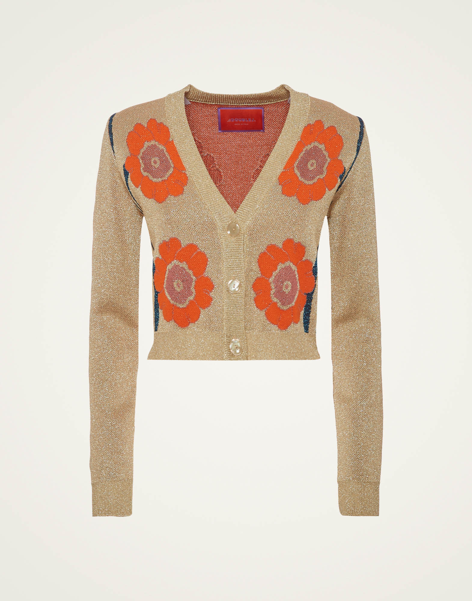 La DoubleJ Daisychain Mini Cardigan Orange & Gold PUL0181KNI097VA209YE05