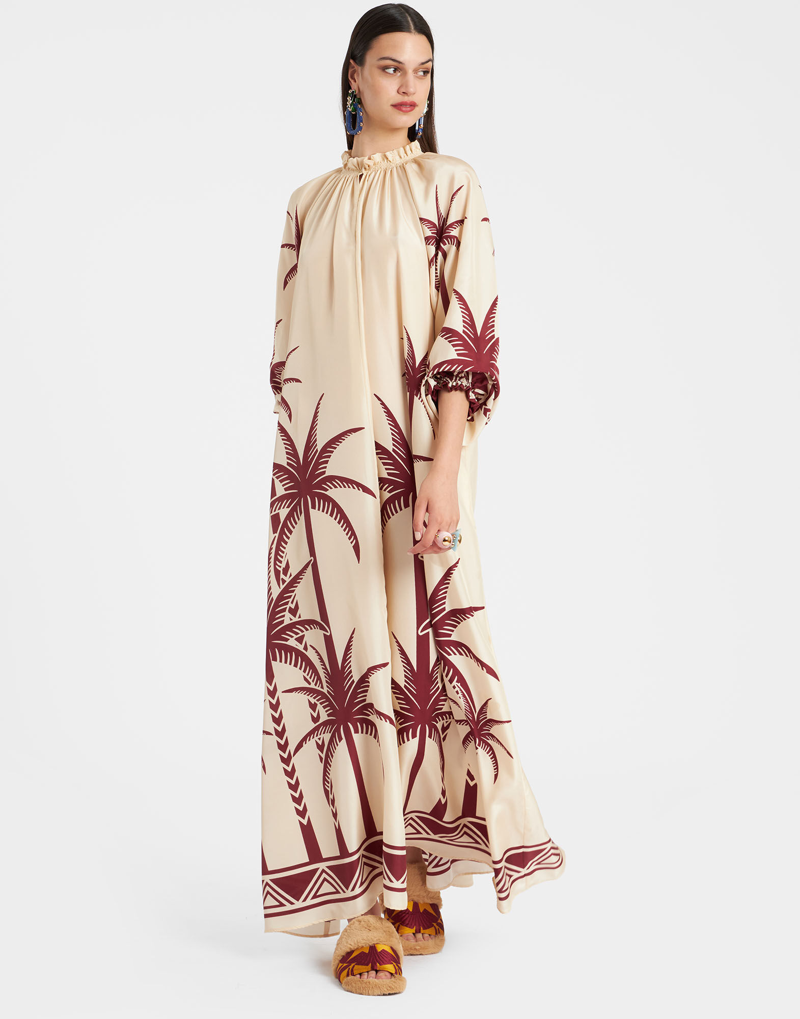 La DoubleJ Cerere Dress Date Palms Plac&eacute;e Ivory DRE0399SIL009DAT01WH04