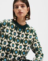 La DoubleJ Crew Boy Sweater La DoubleJ Crew Boy Sweater Verde Mix PUL0061KNI036VAR0060