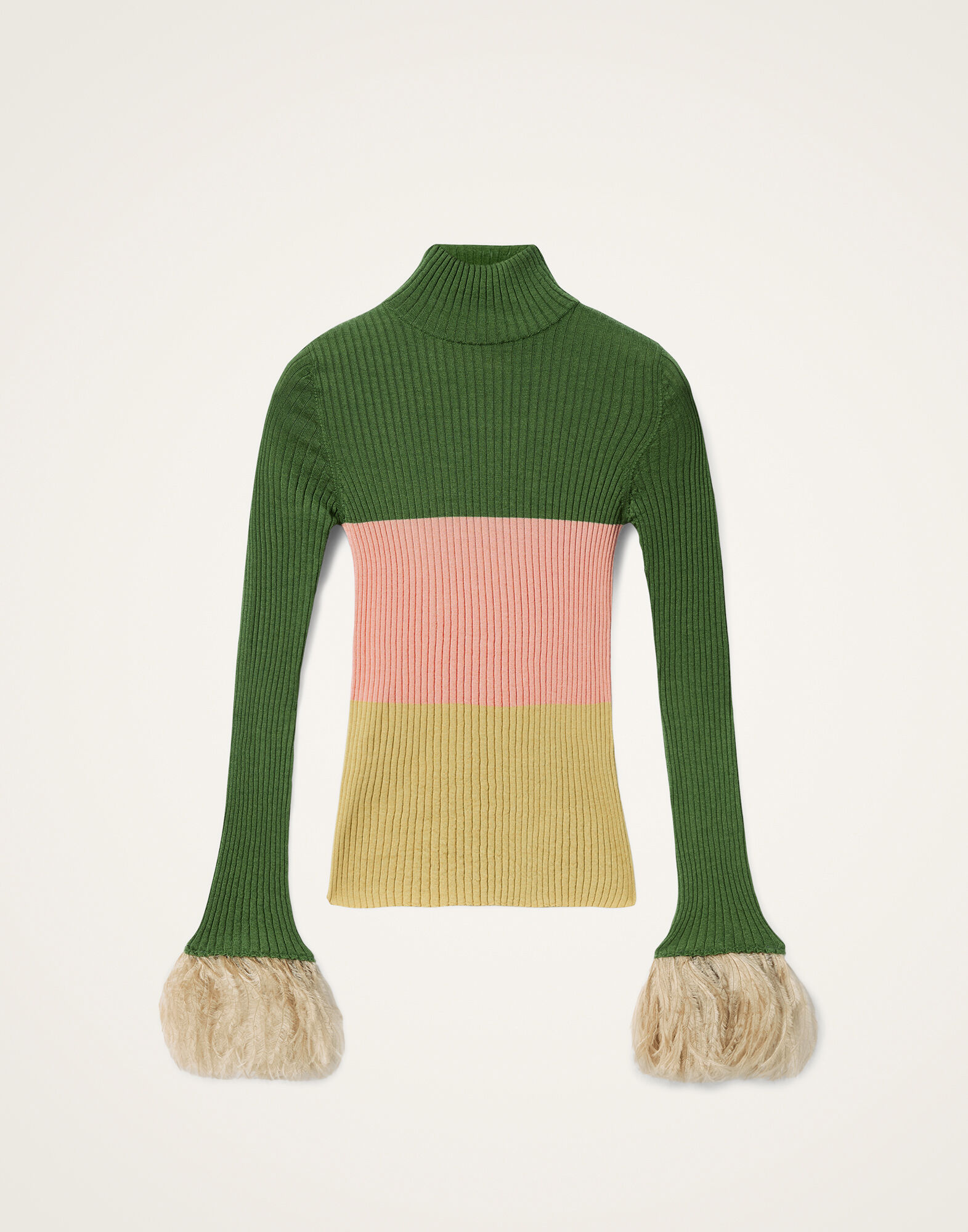 La DoubleJ High Kick Top Color Block Military Green & Pink PUL0167KNI091VA412GR02