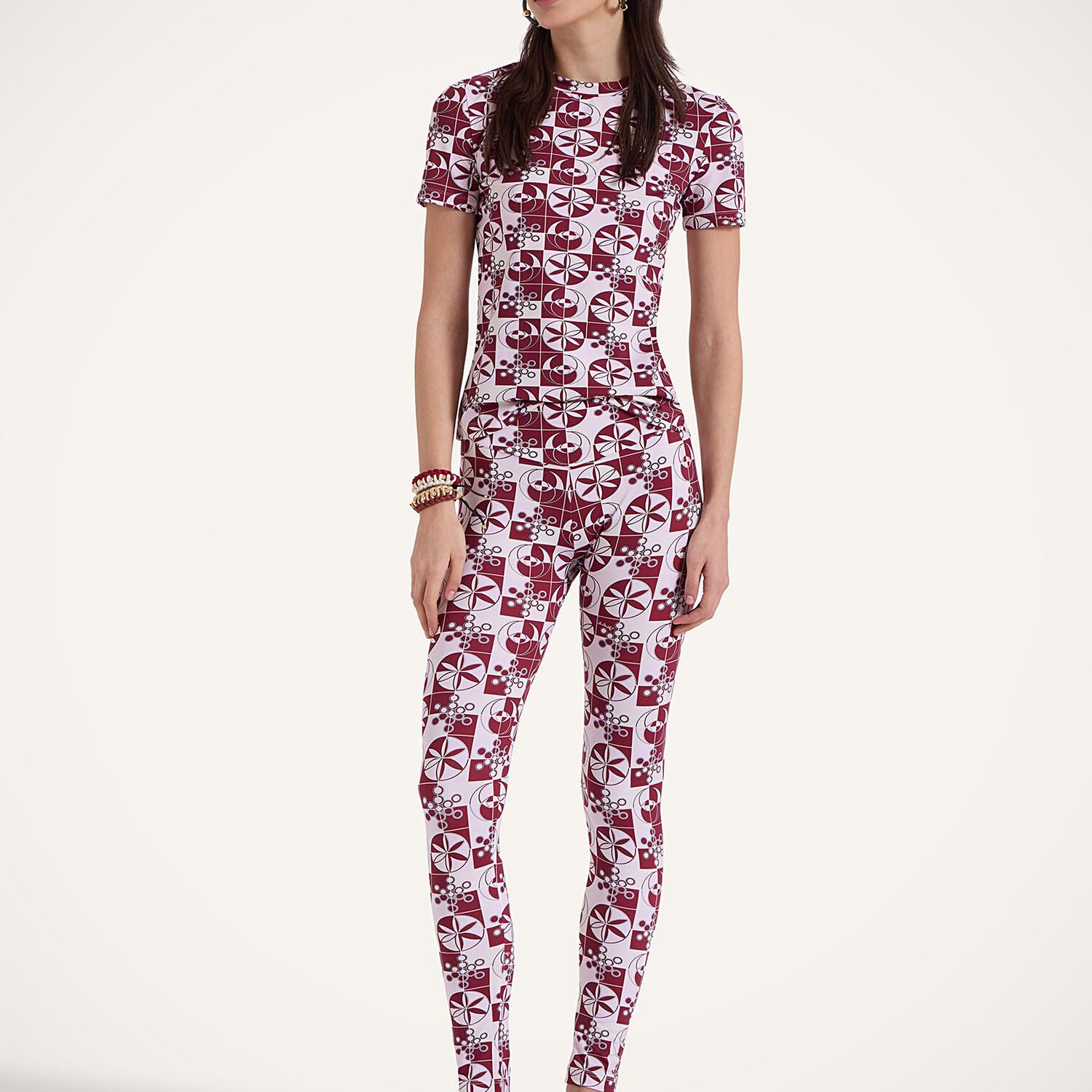 La Doublej Magica Leggings In Eclipse Burgundy