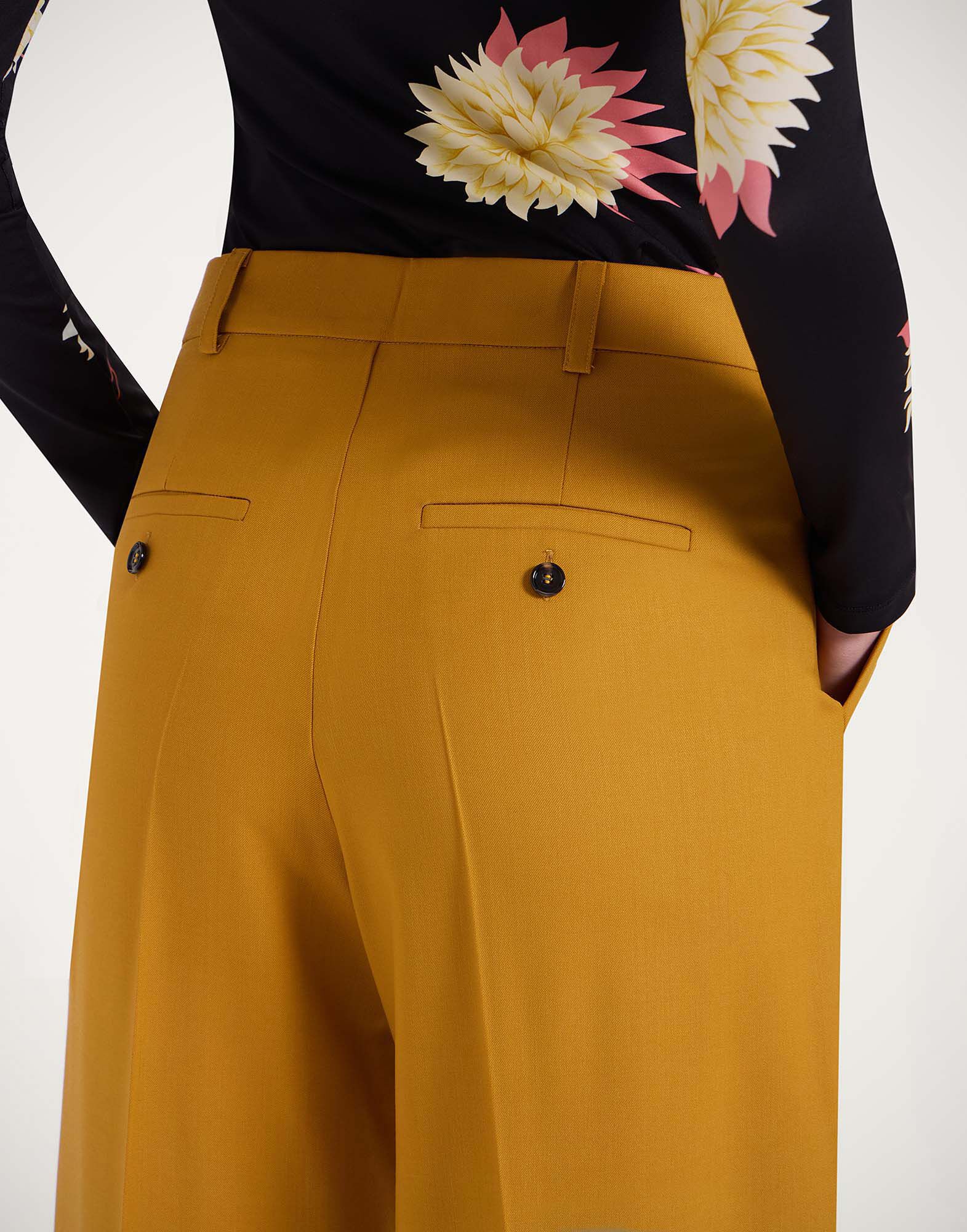 ボトムスその他 LA DOUBLEJ Women Pants TRO0003SIL001MRE01BL03 Yellow Loose Pants in Solid Dark Yellow for Women | La DoubleJ
