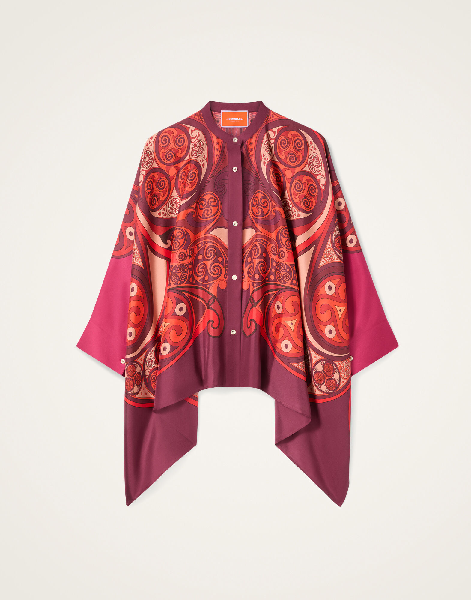 La DoubleJ Foulard Shirt Alchemy Plac&eacute;e Dark Red SHI0059SIL001ALC03RE40
