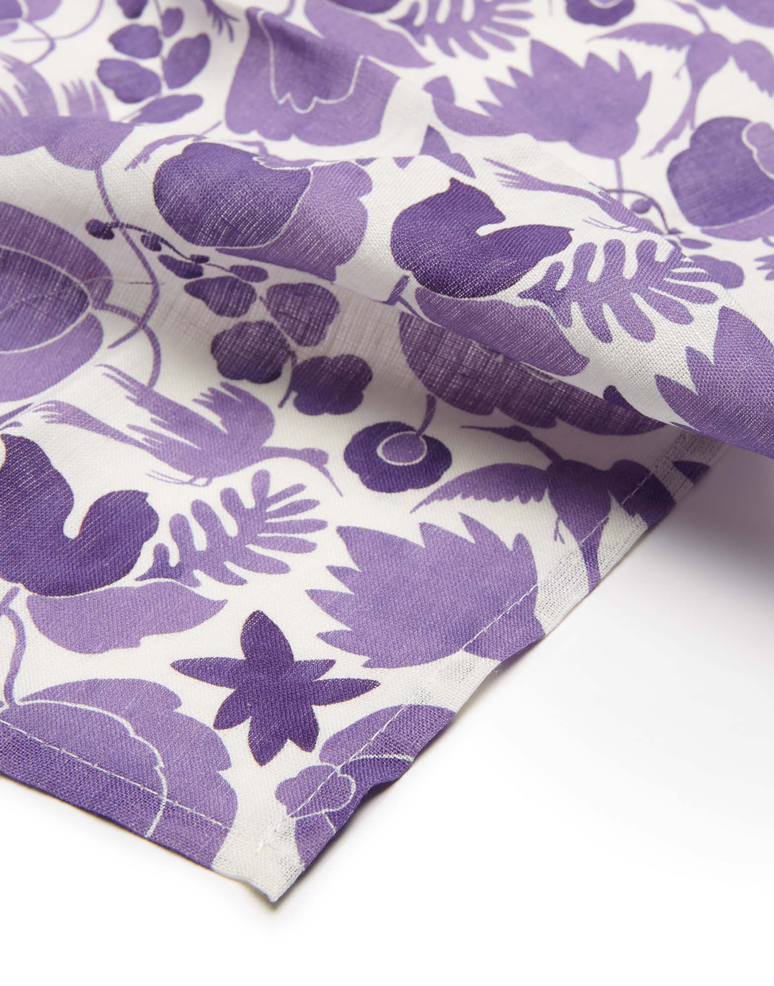 La DoubleJ Large Napkins Set Of 6 Wildbird Viola Small NAP0002LIN001CER0020