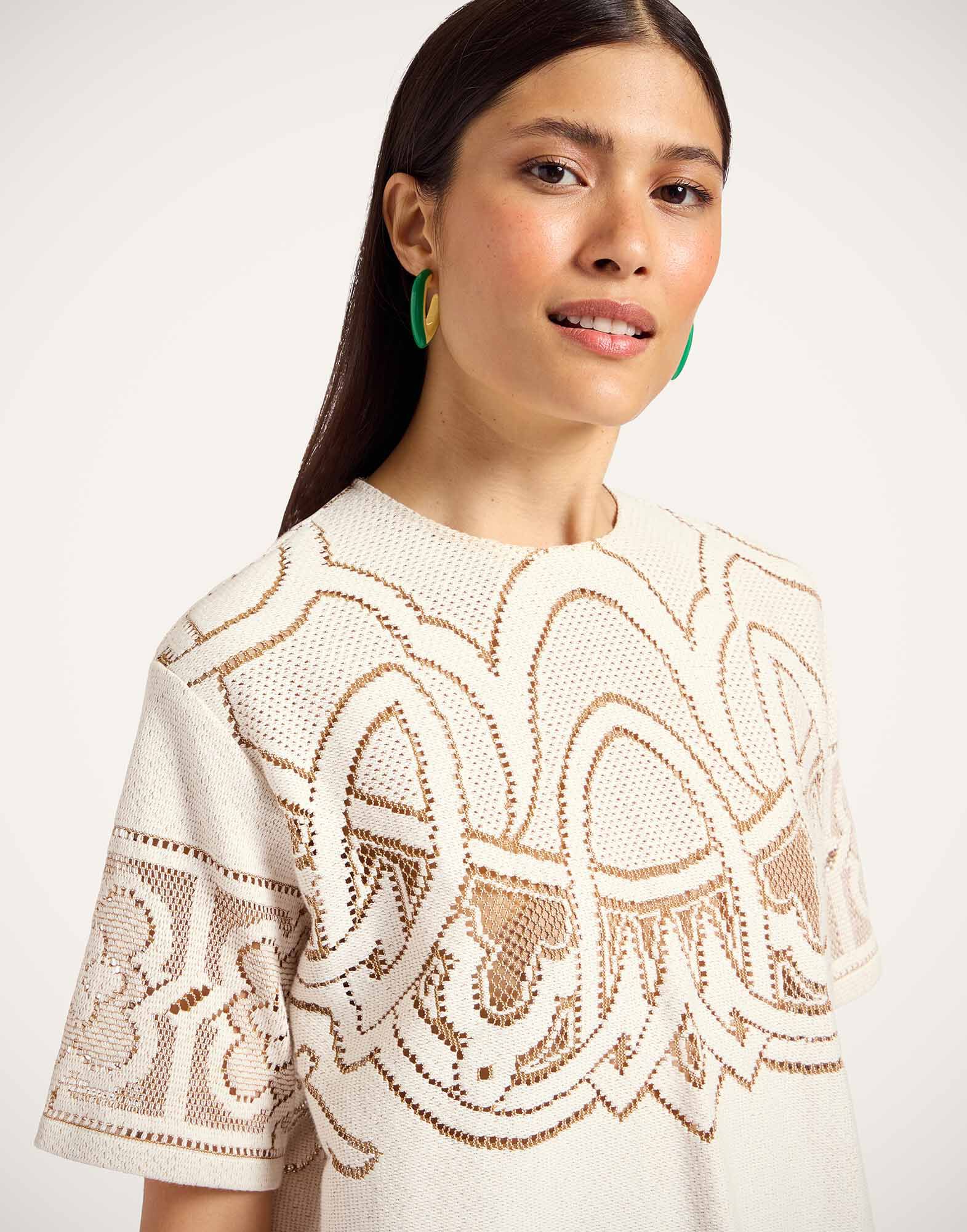 La DoubleJ Lacey House T-Shirt Solid White Smoke TSH0035EMB006SOLIDWH02