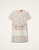 La DoubleJ Lacey Mini Swing Dress La DoubleJ Lacey Mini Swing Dress Solid White Smoke DRE0634EMB006SOLIDWH02