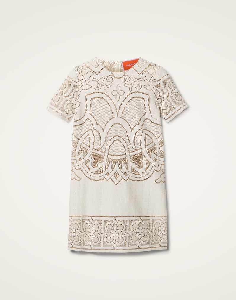 La DoubleJ Lacey Mini Swing Dress La DoubleJ Lacey Mini Swing Dress Solid White Smoke DRE0634EMB006SOLIDWH02