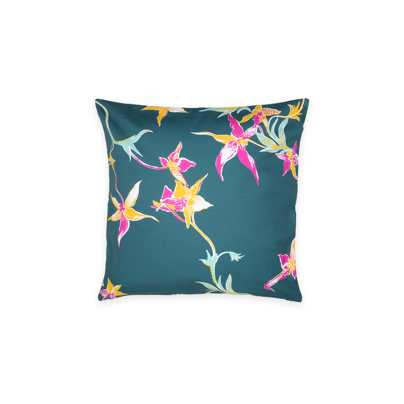 La DoubleJ Cushion Cover La DoubleJ Cushion Cover Orchidee Petrolio CUS0001COT011ORC0005
