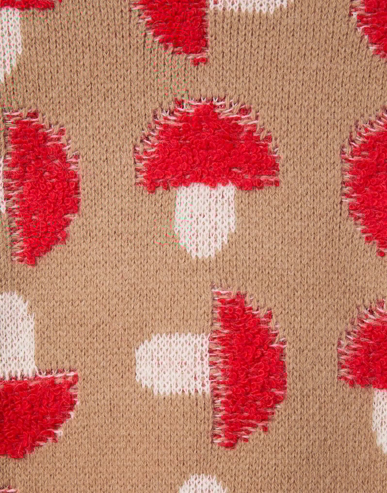 La DoubleJ Fun-Guy Sweater La DoubleJ Fun-Guy Sweater Camel & Red PUL0343KNI193VA449BR04