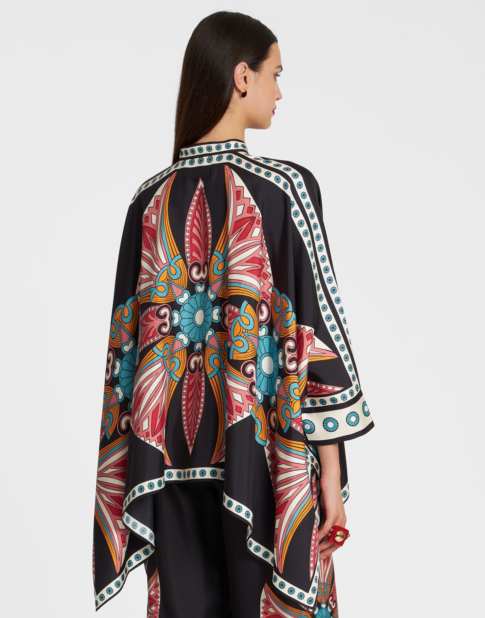 La DoubleJ Foulard Shirt Lotus Plac&eacute;e Pink SHI0059SIL006LOT01PI01