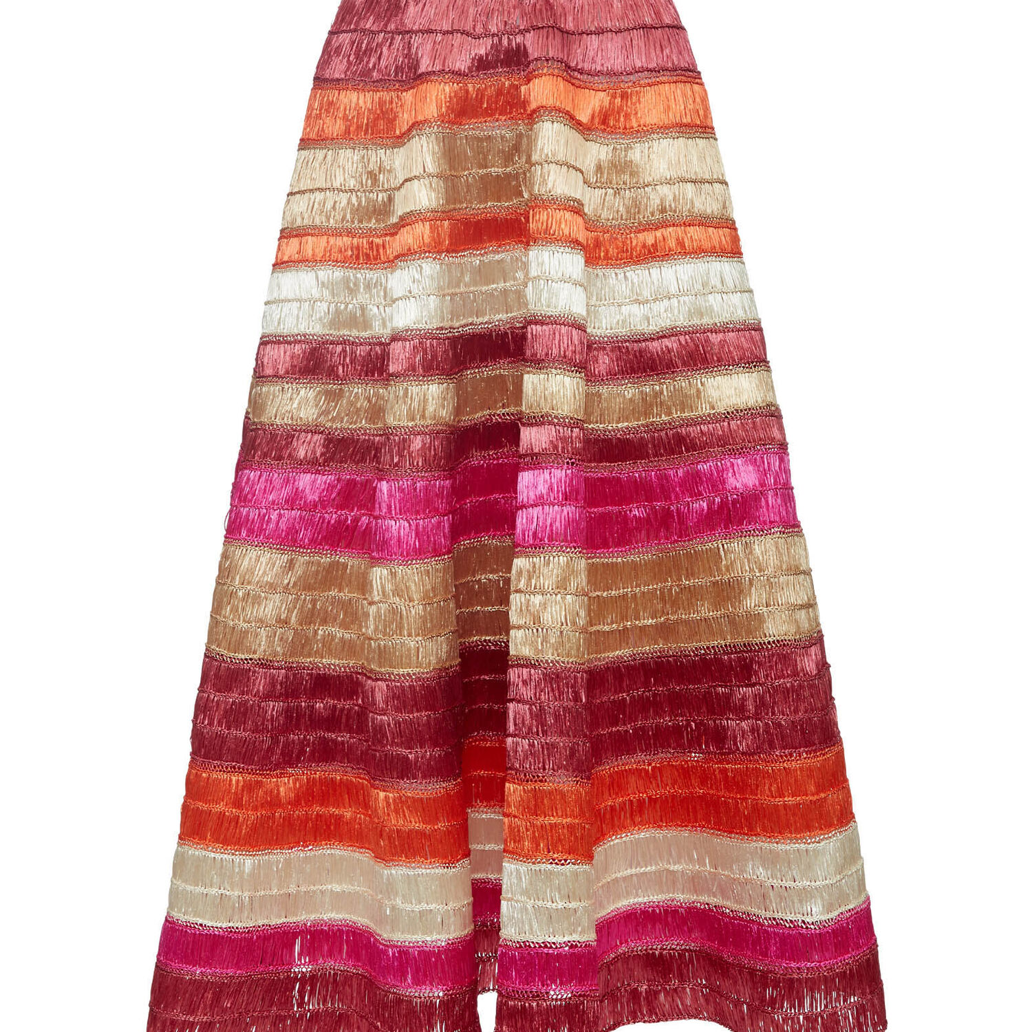Shop La Doublej Reina Embroidered Skirt In Color Block Orange