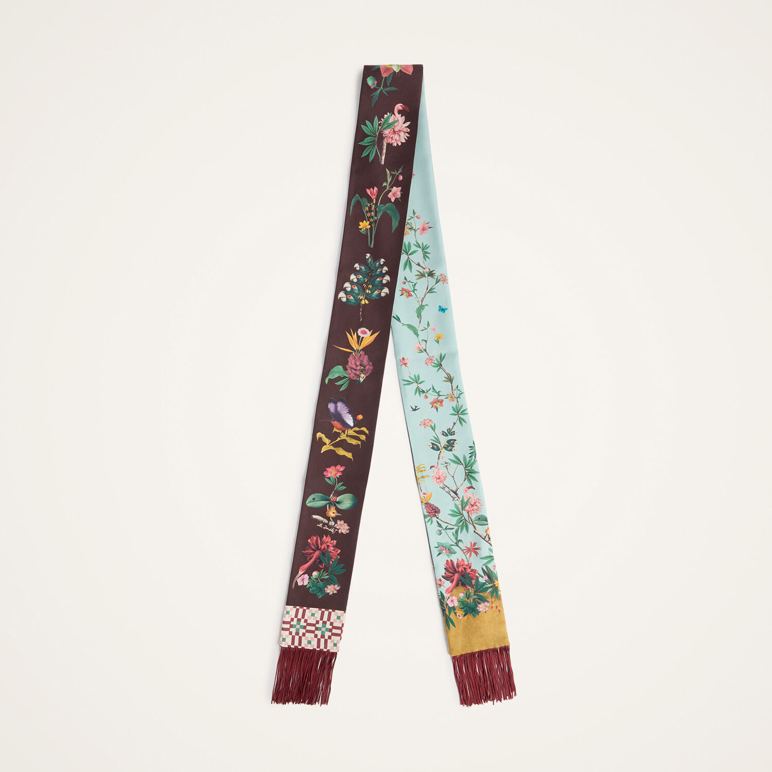 La Doublej Skinny Scarf In Brown