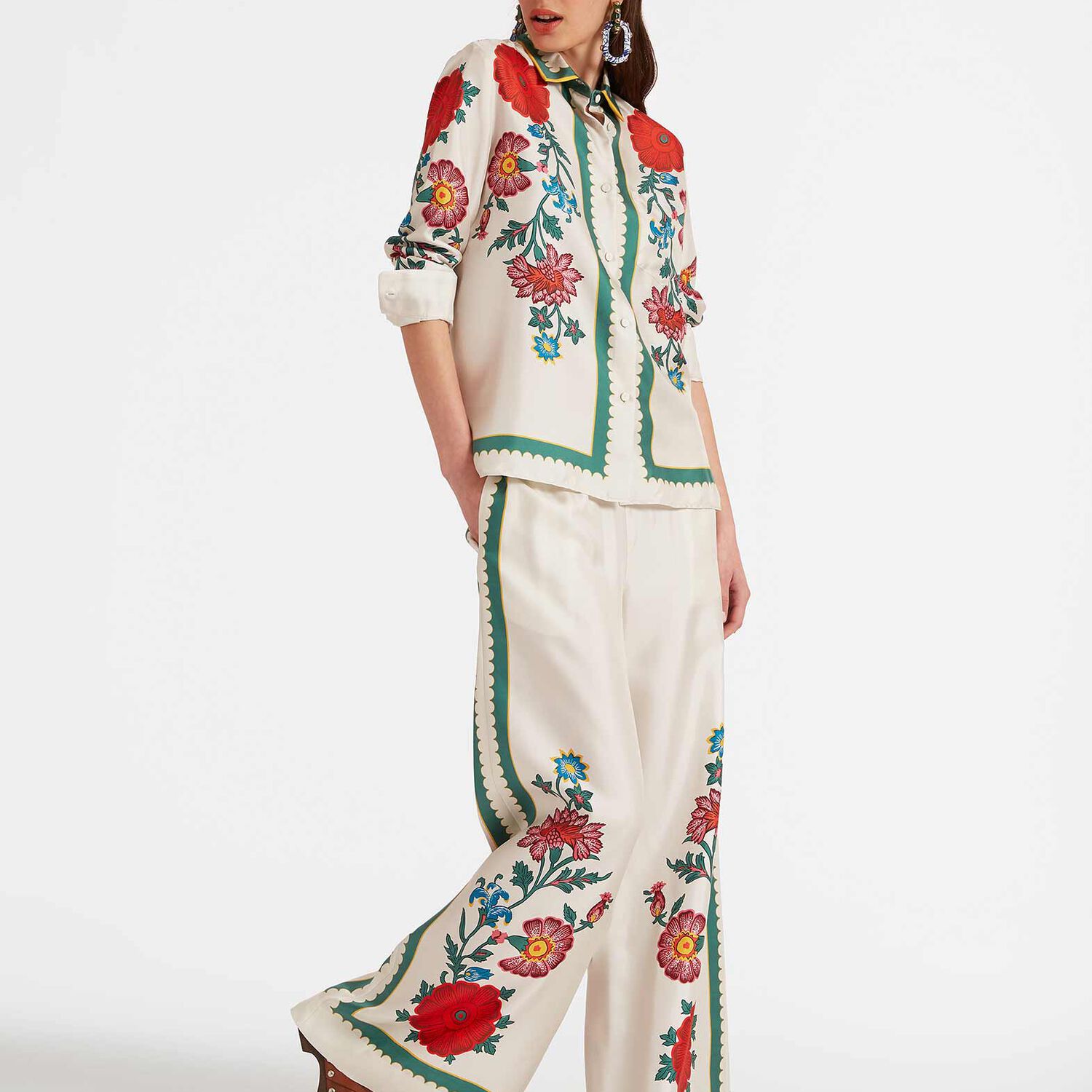 La Doublej Palazzo Pants In Dragonflower Placée Multicolor
