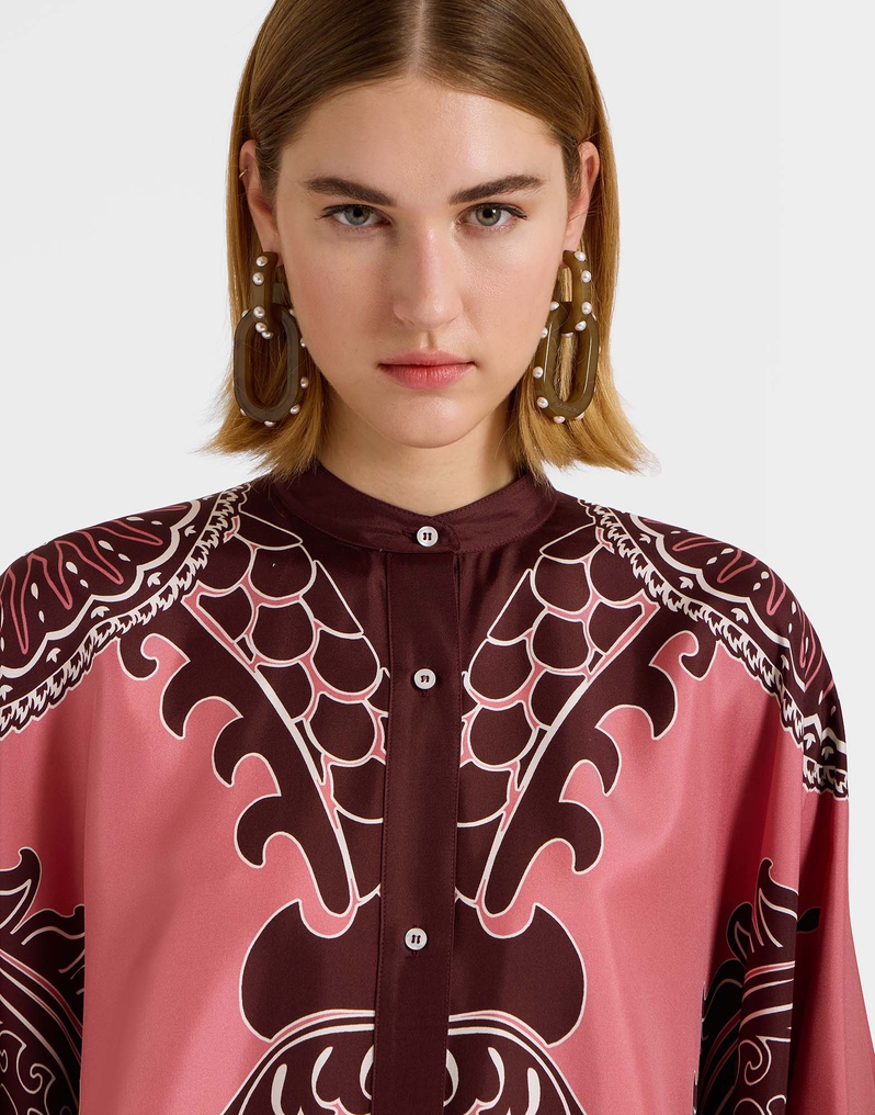 La DoubleJ Foulard Shirt La DoubleJ Foulard Shirt Oltrarno Placée Pink SHI0059SIL006OLT03PI01